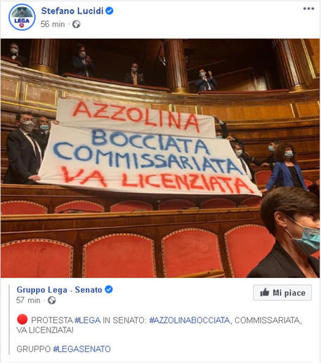 Striscione azzolina